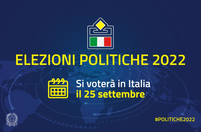 Elezioni politiche del 25/09/2022 - Convocazione Comizi Elettorali